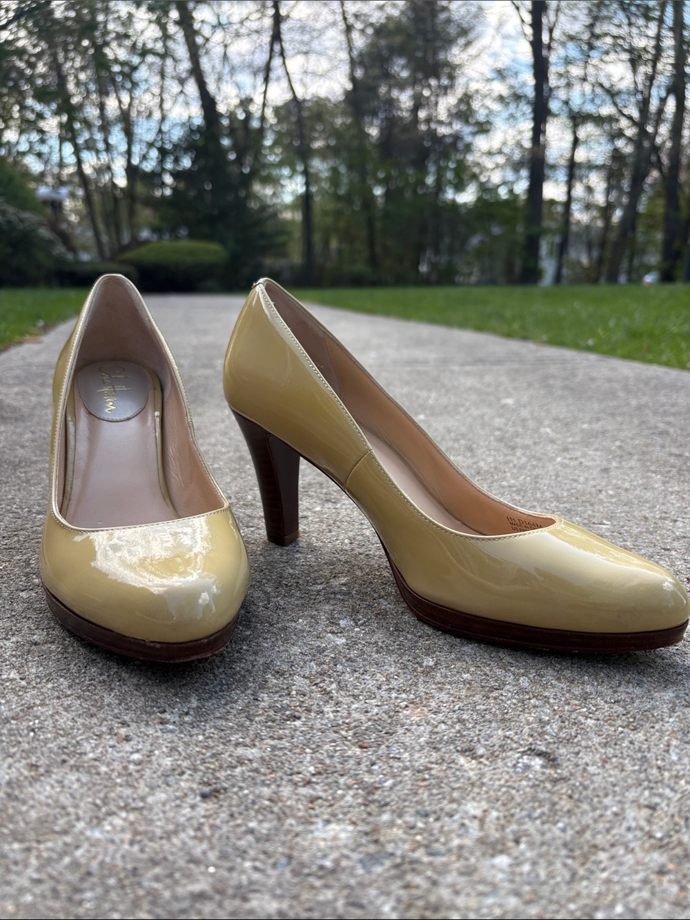 Women's Patent Leather Butter Yellow by Cole Haan Pumps